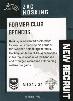 2023 NRL Traders Elite - New Recruit #NR24 Zac Hosking Back